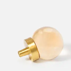 Uchwyt meblowy - gałka kulka z kryształu szampańskiego