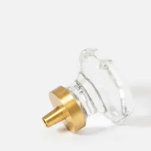 Uchwyt meblowy - gałka ośmiokąt kryształ przeźroczysty