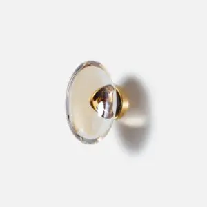 Uchwyt meblowy - gałka owalna kryształ w kolorze szampańskim