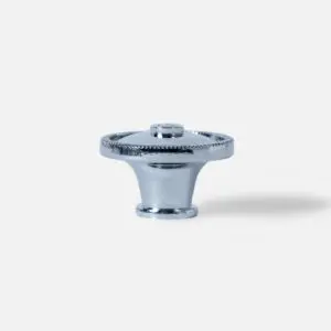 Gałka do mebli mosiężna z koniczynką 32mm srebrna duża