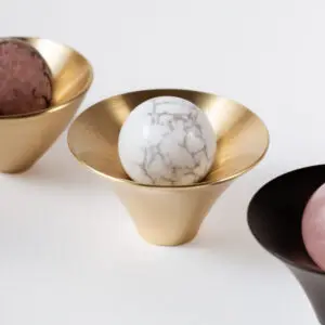 Gałka meblowa kielich K3-16 mosiężny kamień DO WYBORU