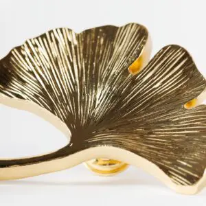 Gałka do mebli - uchwyt liść miłorzębu 54x50mm kolor złoty
