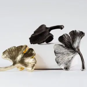 Gałka do mebli – duży liść miłorzębu 86x82mm prawy lub lewy kolor srebrny