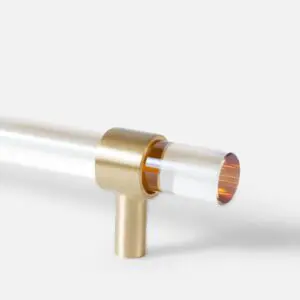 Uchwyt meblowy kryształ przezroczysty długość 220mm z nóżką DO WYBORU