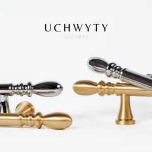 Uchwyt meblowy mosiężny - reling 213 mm kolor srebrny Berło