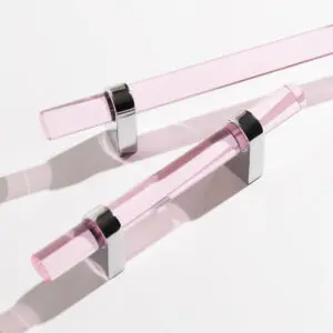 Uchwyt meblowy kryształ różowy i nóżki DO WYBORU