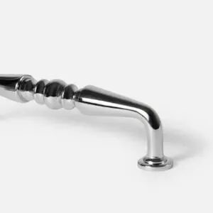 Uchwyt meblowy mosiężny klasyczny 3 srebrny połysk