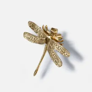 Gałka do mebli Ważka mosiężna matowa 80x75mm