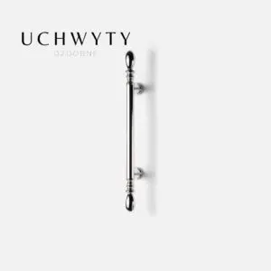 Uchwyt meblowy mosiężny - reling 182mm kolor srebrny Berło