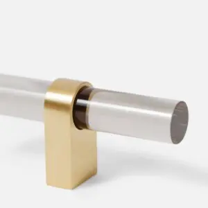 Uchwyt meblowy akryl dymiony 80 mm i nóżką mosiężną