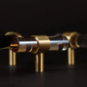 Uchwyt meblowy kryształ 50mm w kolorze szampańskim i nóżką DO WYBORU