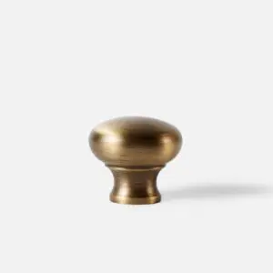 Owalna gałka do mebli mosiężna starzona 29mm