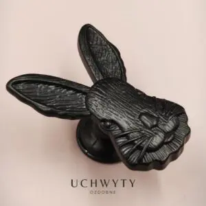 Gałka do mebli Królik 49x35mm w kolorze czarnym