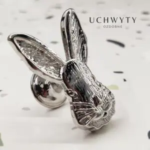 Gałka do mebli Królik 49x35mm w kolorze srebrnym