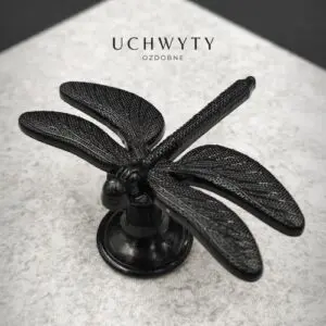 Gałka do mebli Ważka 60x47 mm w kolorze czarny półmat