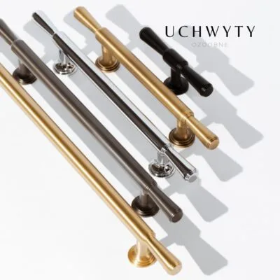 Uchwyt meblowy 300 mm mosiądz szczotkowany z łezkami model 2
