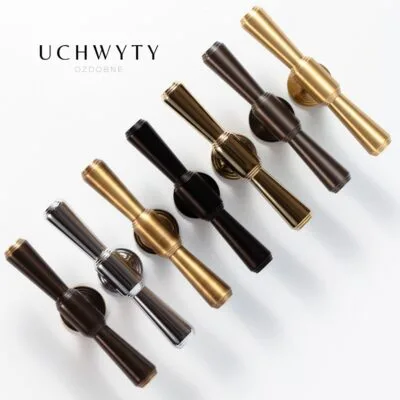 Uchwyt meblowy T-bar 80mm kolor czarny z łezkami model 2