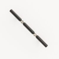 UCHWYT-MOSIEZNY-KOLOR-CZARNY-MENO-153MM-DWIE-KULKI-KAMIENNE-10MM-DALMATYNSKI-JASPIS