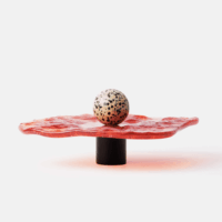Uchwyt-artystyczny-szklany-czarny-mat- i-szklo-czerwone-kulka-jaspis-dalmatynski