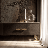 UCHWYT MENO 2.0 MOSIADZ NATURALNY 220MM ŚWIECZNIK 1 ORAZ NOGI MENO